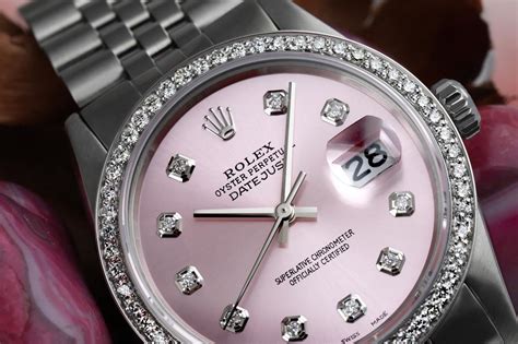 women's rolex oyster perpetual datejust pink face|Rolex 34 Datejust pink face.